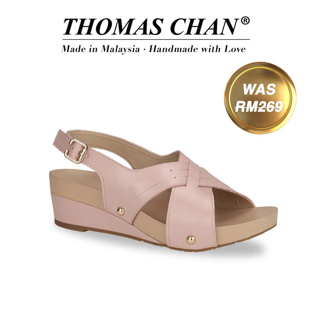 Cross Strap Slingback Low Wedges| Arch Support Sandals – Thomas Chan