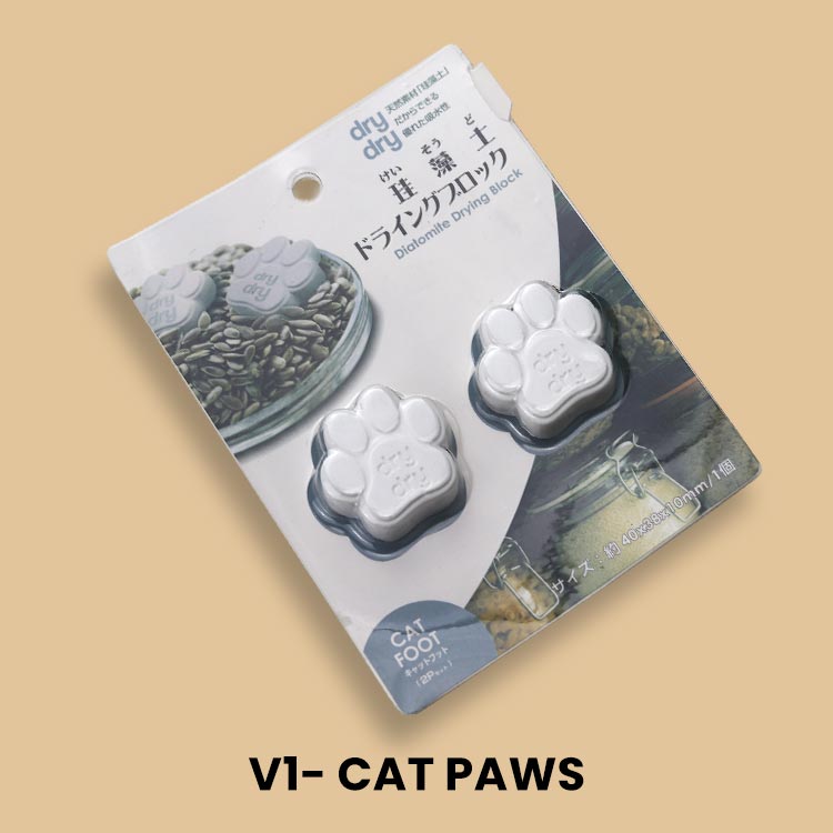 Solid deodourizer block for shoes, fridge in cute minimalist cat and dog paws design