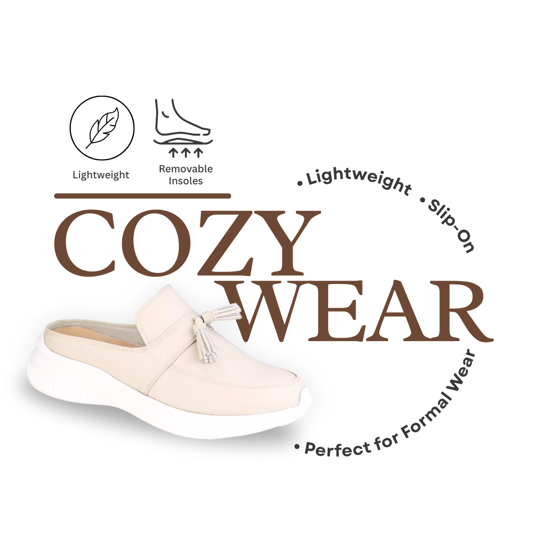 Slip-on sandals designed for wide-fit comfort, lightweight feel, gentle bunion coverage, and optional arch-support footbed