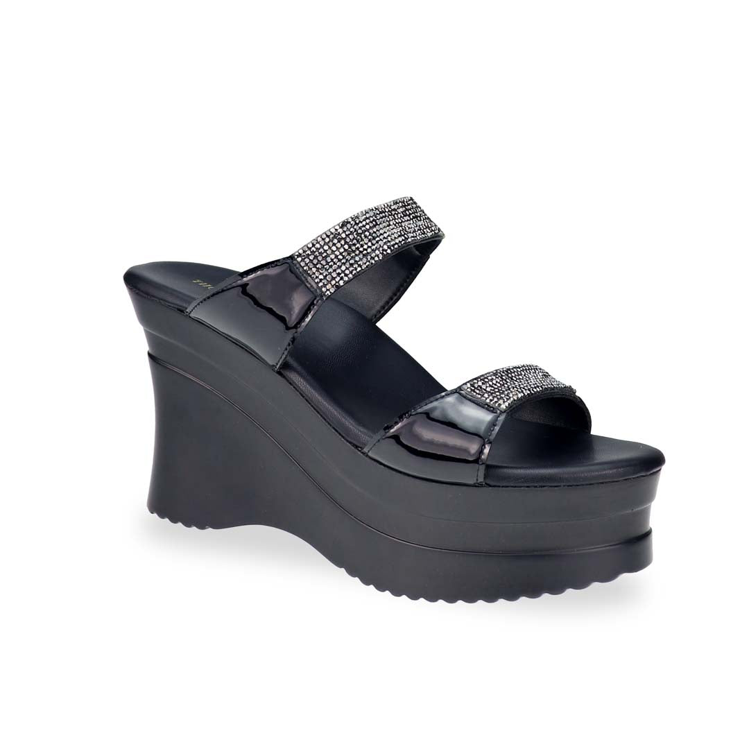  dynamic diagonal perspective of the Multi-Row Diamond Heels, highlighting the shimmering diamond details, smooth finish, and elevated heel for a refined silhouette.