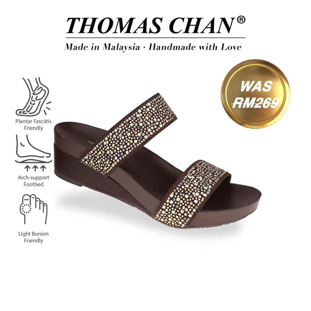 [Add to Cart RM169] Blinkies Twin Band Wedge Sandals 2" inch [Arch-legance Series]
