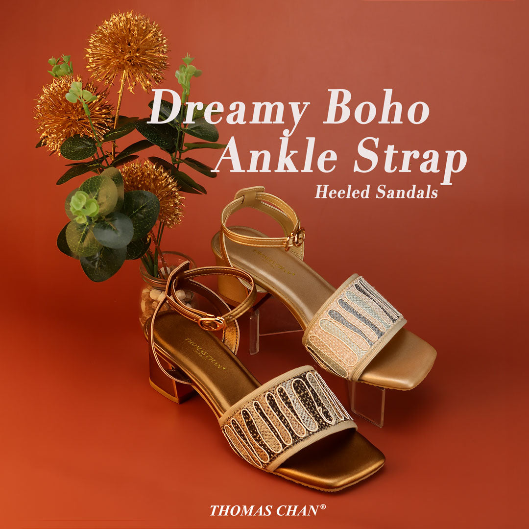 Dreamy Boho Ankle Strap Heeled Sandals 2"inch [Dinner Series]