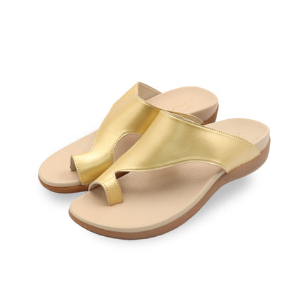 Bunion-Friendly Simple Toe Strap Flat Sandals [Comfy Health Series][ODD SIZES LEFT]