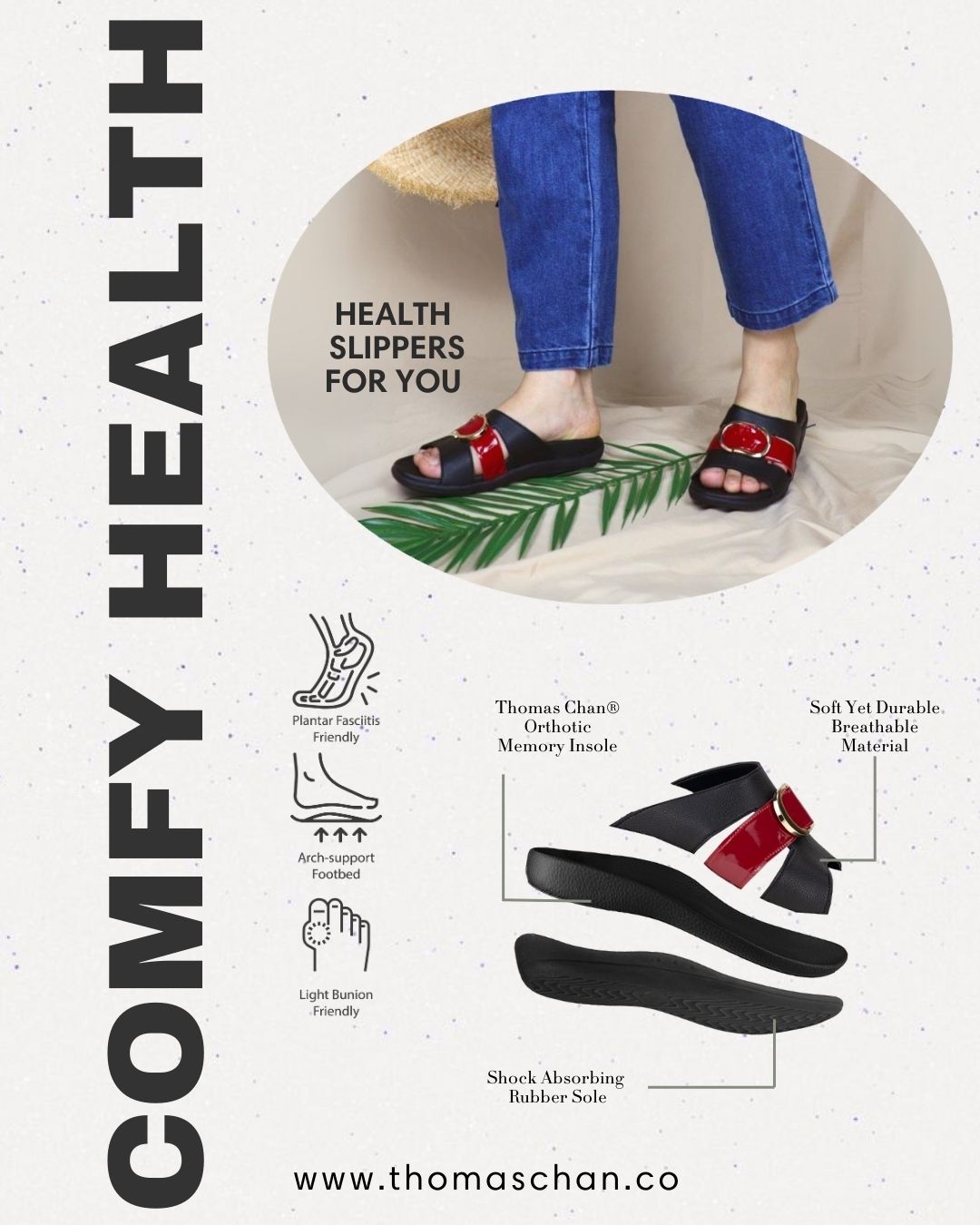 PU Cutout Slide Sandals [Comfy Health Series][ODD SIZE LEFT]