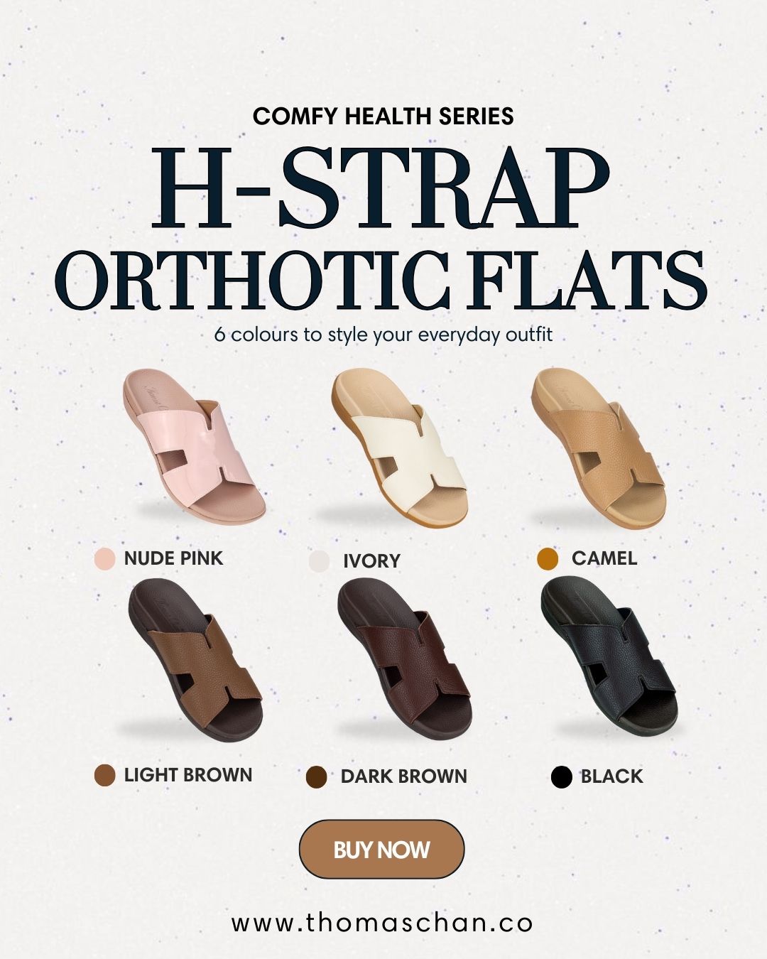 [BEST SELLER] Extra Comfort H-Strap Flats [Comfy Health Series]