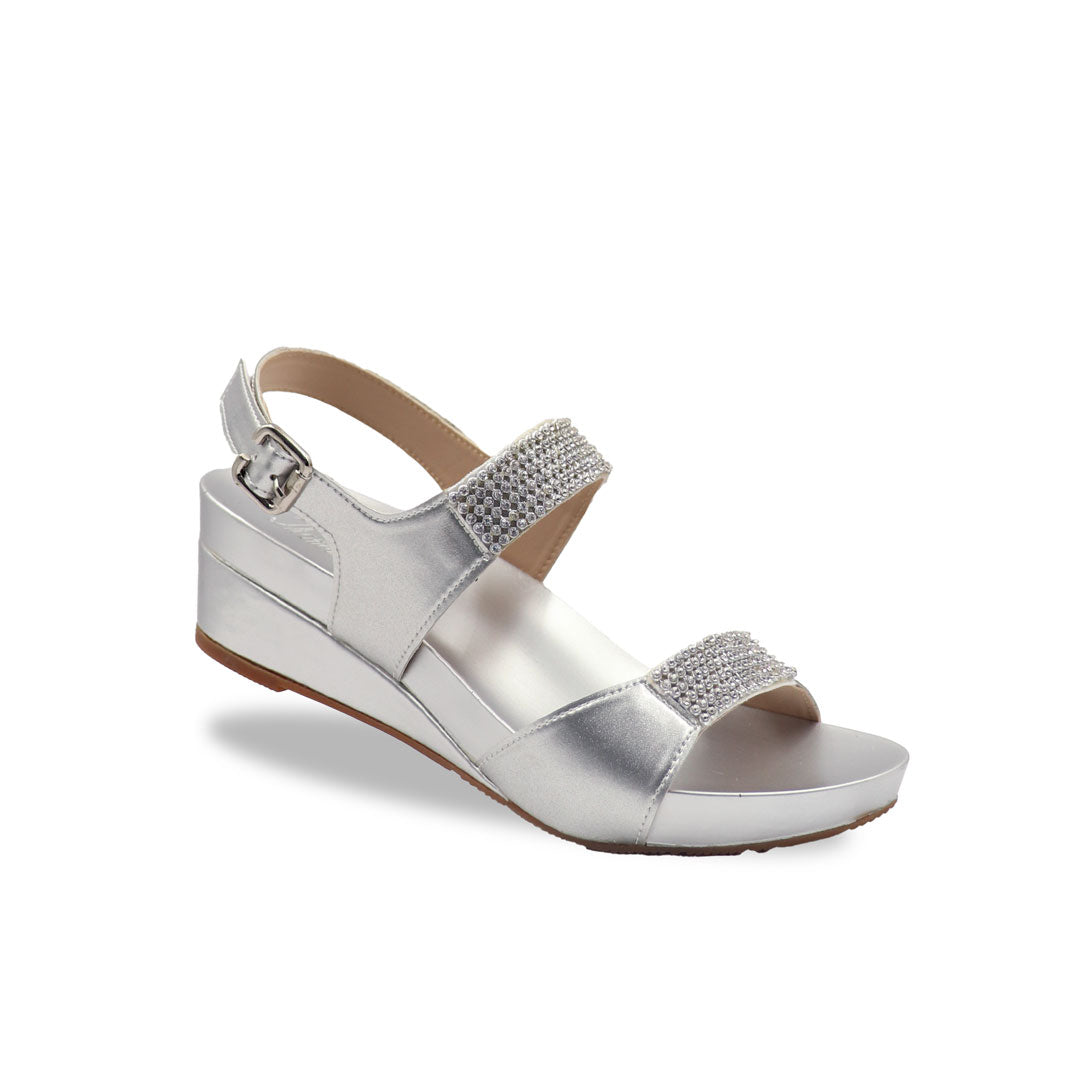 Diamond Strappy Slingback Low Wedges 2" inch [Arch-legance Series]