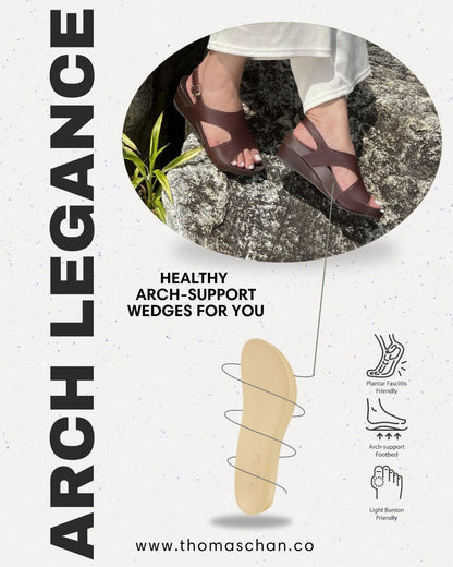 Daily Wear Slingback Low Wedges 2" inch [Arch-legance Series]