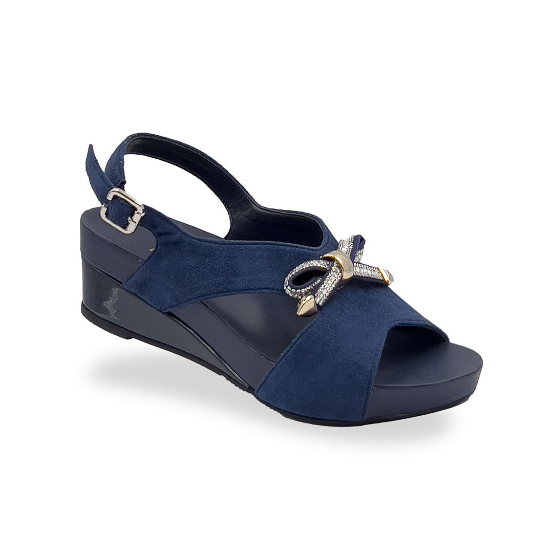 Ribbon Suede Slingback Wedges 2" inch [Arch-legance Series][ODD SIZES LEFT]