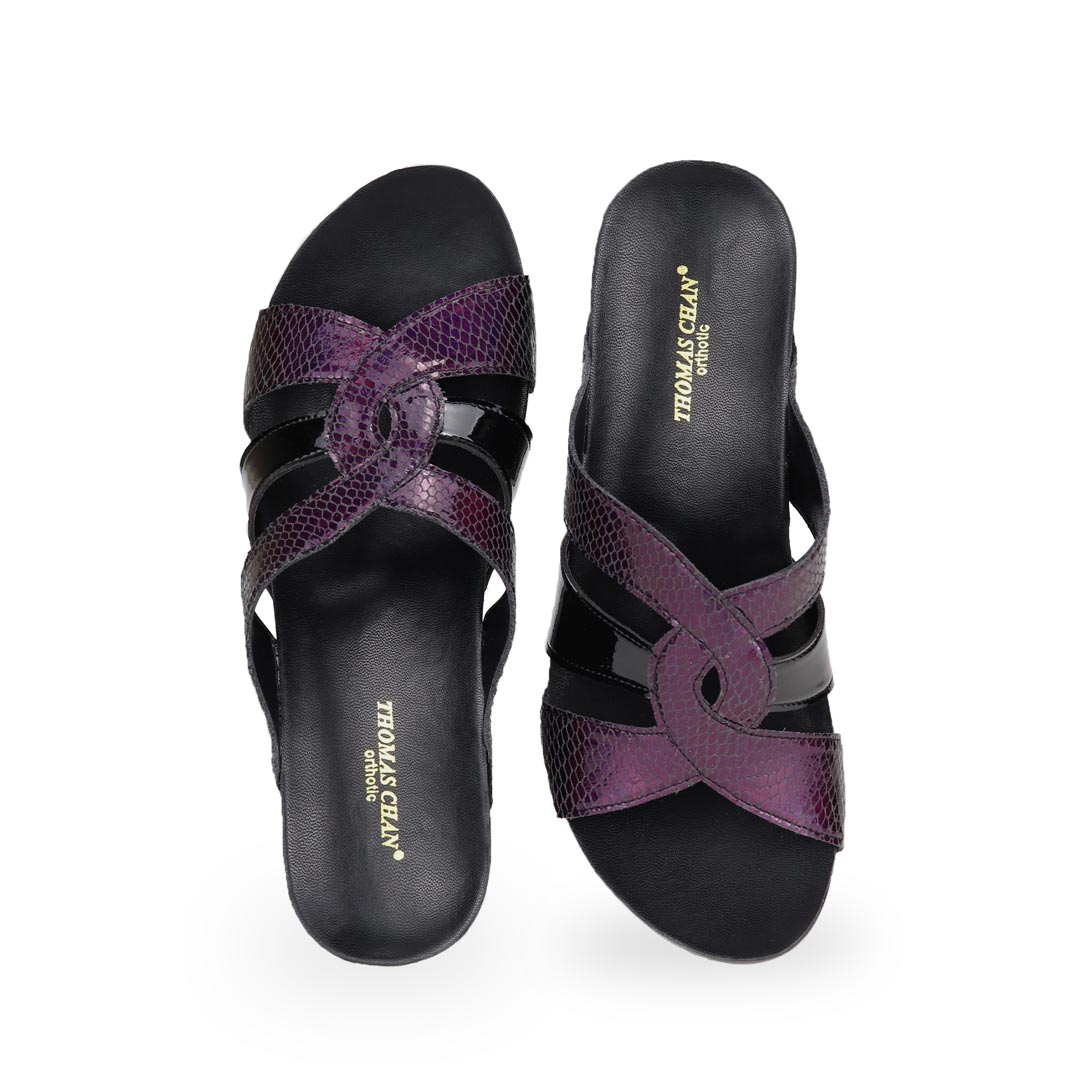 Triple Straps Snake-Effect Wedges 3" inch [Arch-legance Series]