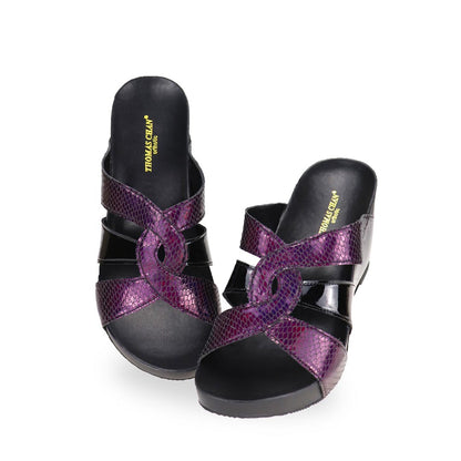 Triple Straps Snake-Effect Wedges 3" inch [Arch-legance Series]