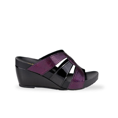 Triple Straps Snake-Effect Wedges 3" inch [Arch-legance Series]