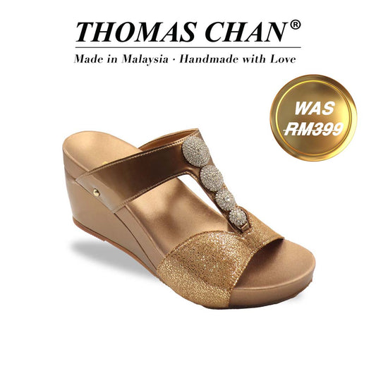 Diamond Mixed Leather High Wedges 3" inch [Arch-legance Series][ODD SIZES LEFT]
