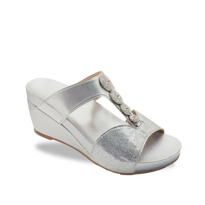 Diamond Mixed Leather High Wedges 3" inch [Arch-legance Series][ODD SIZES LEFT]