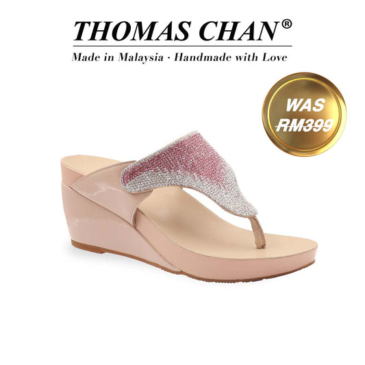 Diamond Embellished Flip-Flop High Wedges 3" inch [Arch-legance Series][ODD SIZES LEFT]