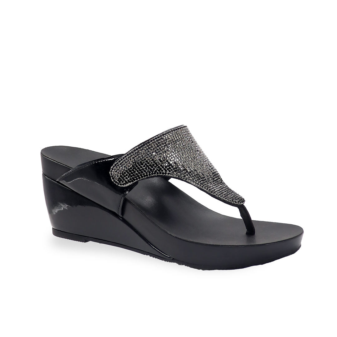 Diamond Embellished Flip-Flop High Wedges 3" inch [Arch-legance Series][ODD SIZES LEFT]
