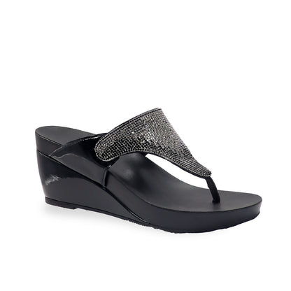 Diamond Embellished Flip-Flop High Wedges 3" inch [Arch-legance Series][ODD SIZES LEFT]