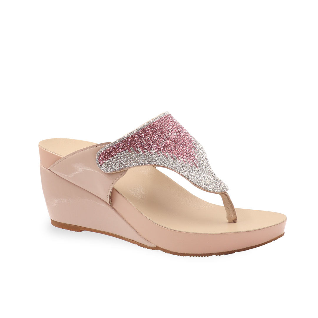 Diamond Embellished Flip-Flop High Wedges 3" inch [Arch-legance Series][ODD SIZES LEFT]