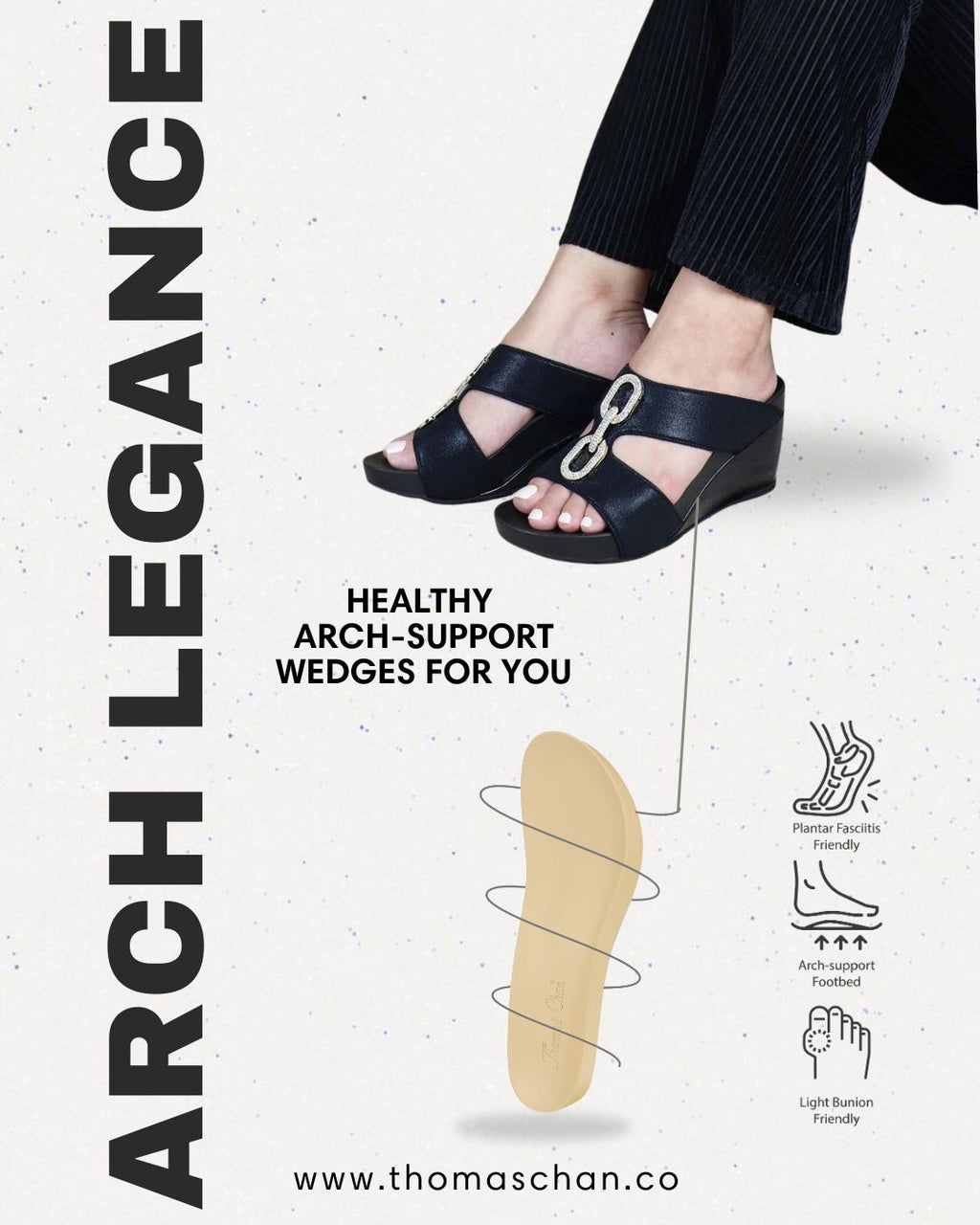 Aurora Chain High Wedges 3" inch [Arch-legance Series]