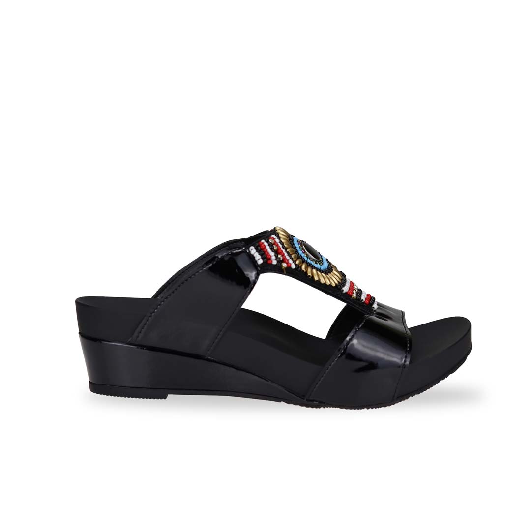 Boho Beaded Comfy Low Wedges 2" inch [Arch-legance Series][ODD SIZE LEFT]