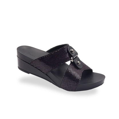 Savanna Leather Print Low Wedges 2" inch [Arch-legance Series][ODD SIZES LEFT]