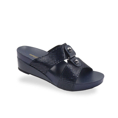 Savanna Leather Print Low Wedges 2" inch [Arch-legance Series][ODD SIZES LEFT]
