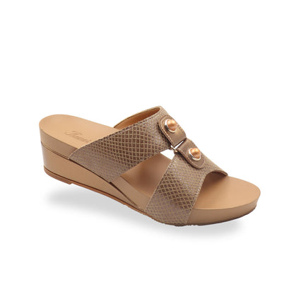 Savanna Leather Print Low Wedges 2" inch [Arch-legance Series][ODD SIZES LEFT]