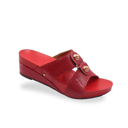 Savanna Leather Print Low Wedges 2" inch [Arch-legance Series][ODD SIZES LEFT]