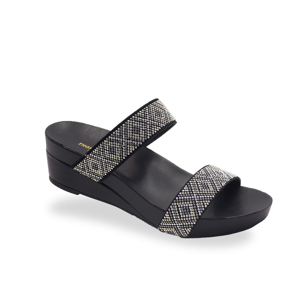 Matchy Boho Rhinestone Low Wedges 2" inch [Arch-legance Series]