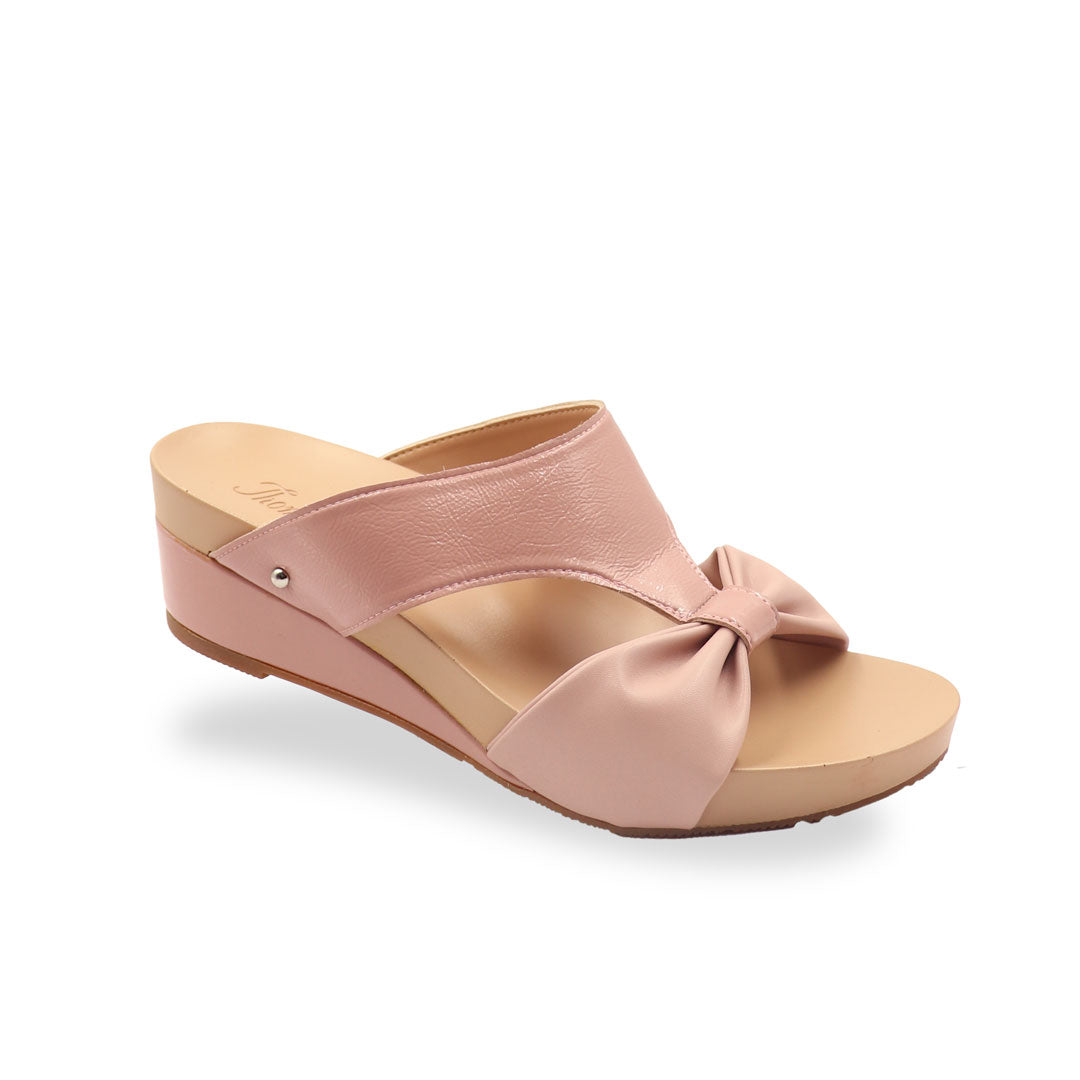Ribbon Bow Low Wedge Sandals 2" inch [Arch-legance Series][ODD SIZES LEFT]