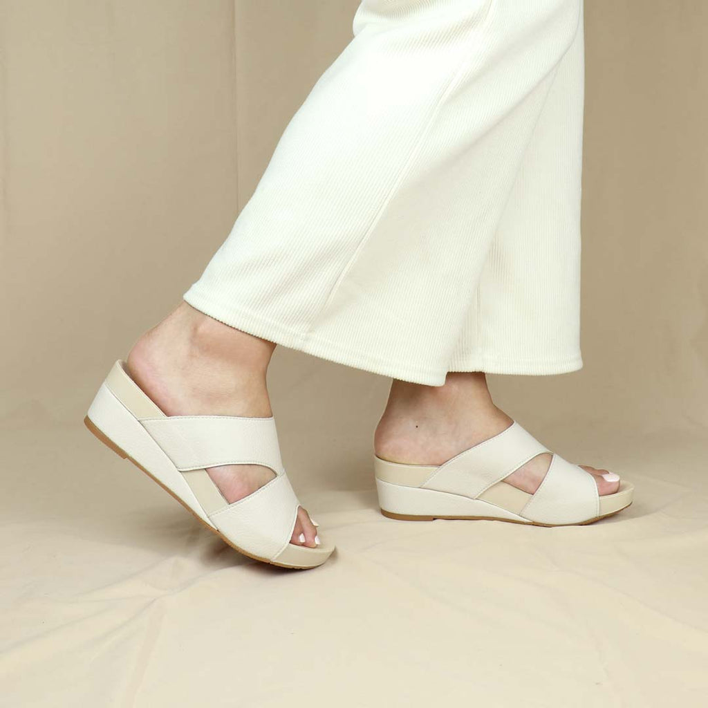 Pebble Lychee Everyday Low Wedge Slides 2" inch [Arch-legance Series]