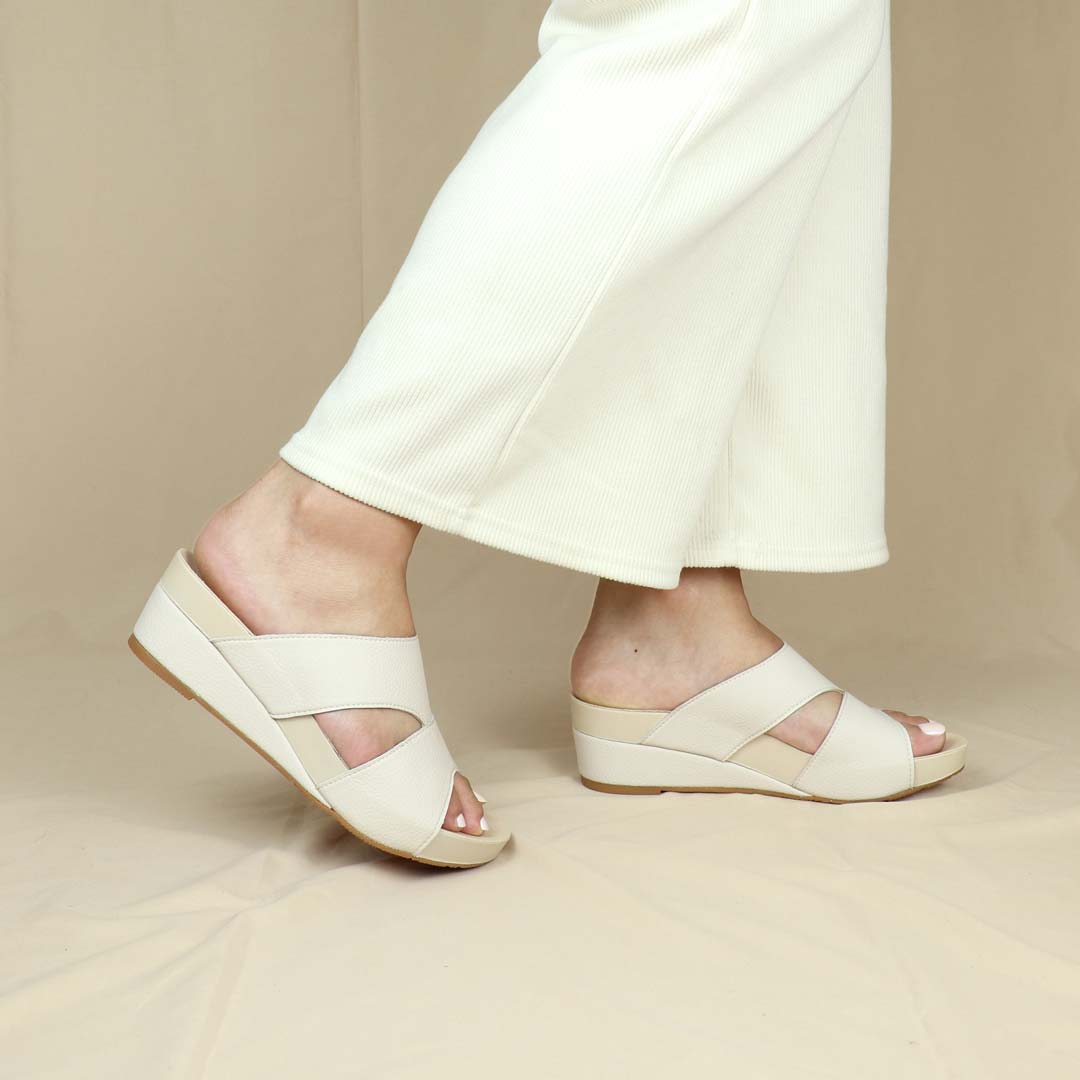 Pebble Lychee Everyday Low Wedge Slides 2" inch [Arch-legance Series]