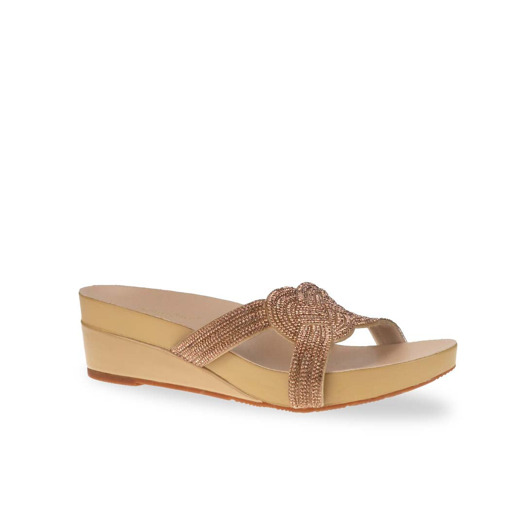 Thomas Chan Diamond Knot-Decor Slide on Sandals