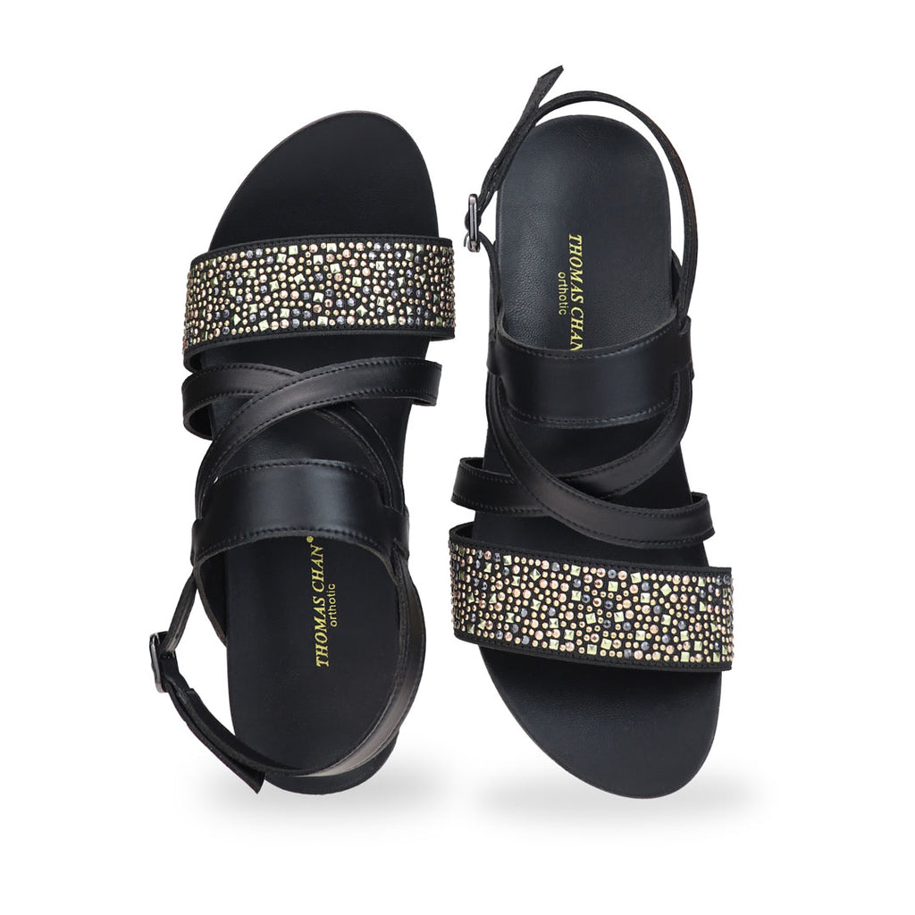 Starry Night Strappy Low Wedges 2" inch [Arch-legance Series]