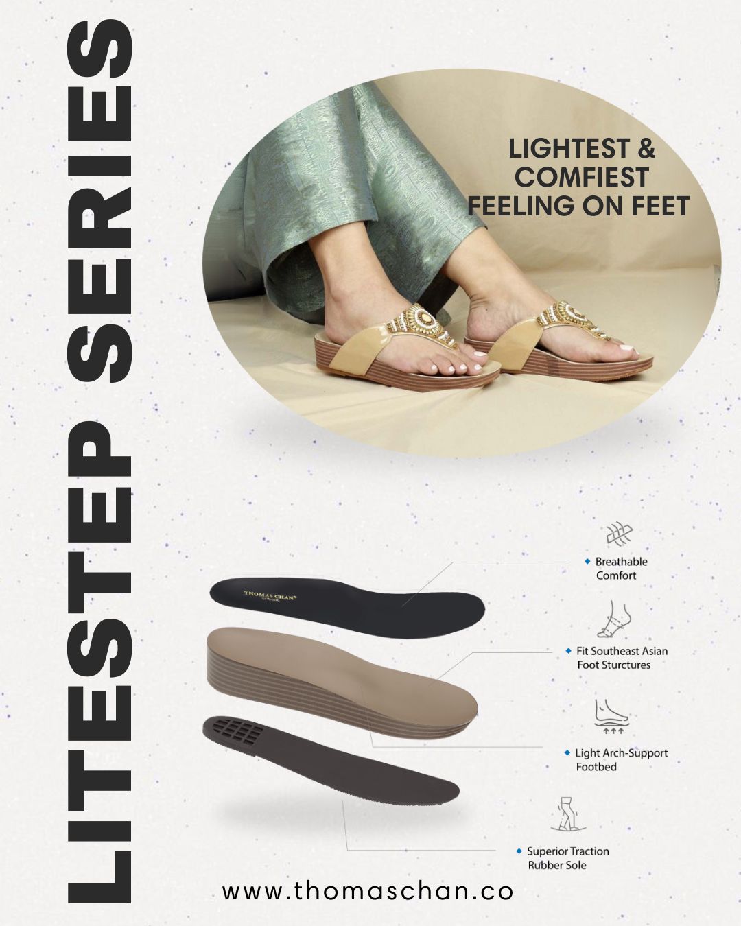 Boho Beaded Flatform Flip-Flops [LiteStep Collection]