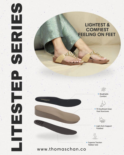 Boho Beaded Flatform Flip-Flops [LiteStep Collection]
