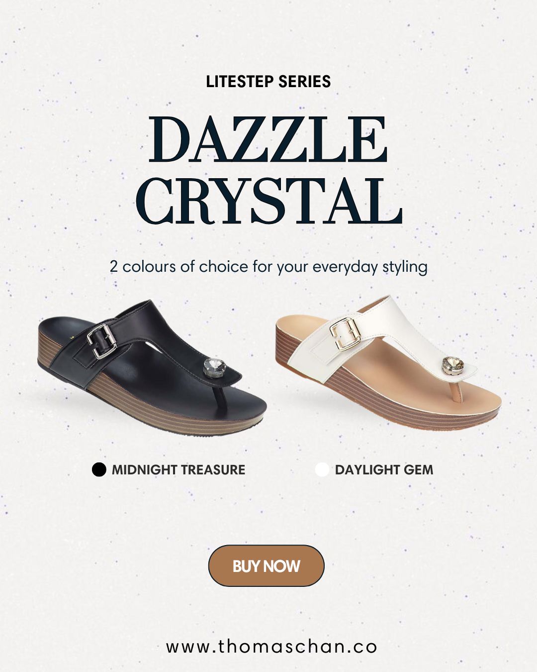 Dazzle Crystal Adjustable Flip-Flops [LiteStep Collection]