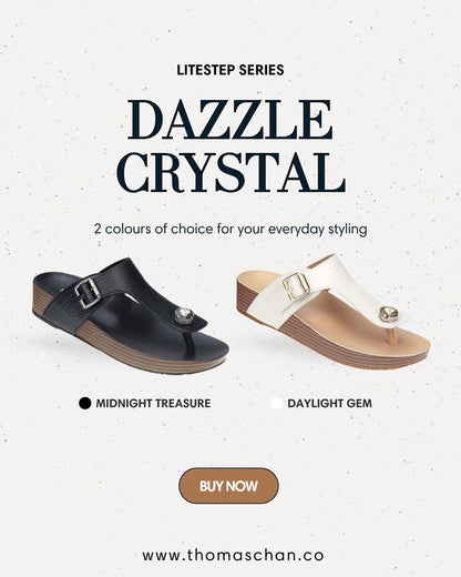 Dazzle Crystal Adjustable Flip-Flops [LiteStep Collection]