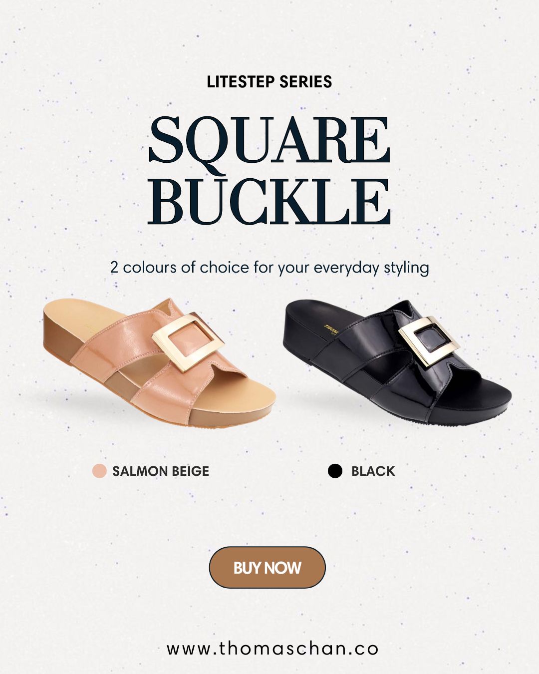 Square Buckle Flatform Sandals [LiteStep Collection]
