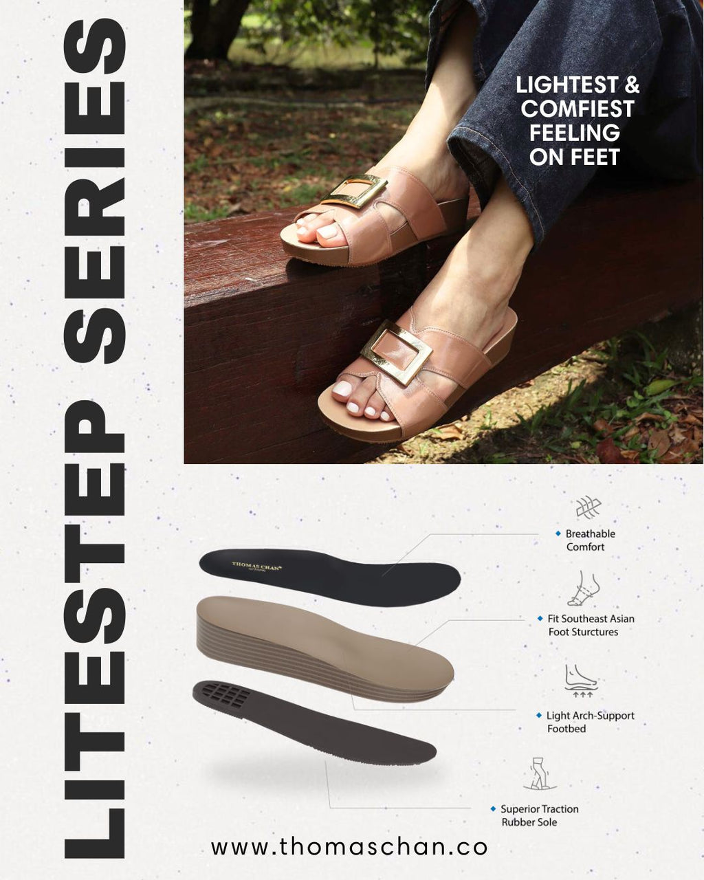 Square Buckle Flatform Sandals [LiteStep Collection]