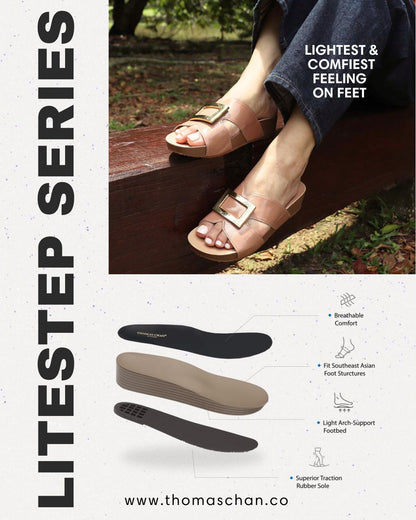 Square Buckle Flatform Sandals [LiteStep Collection]