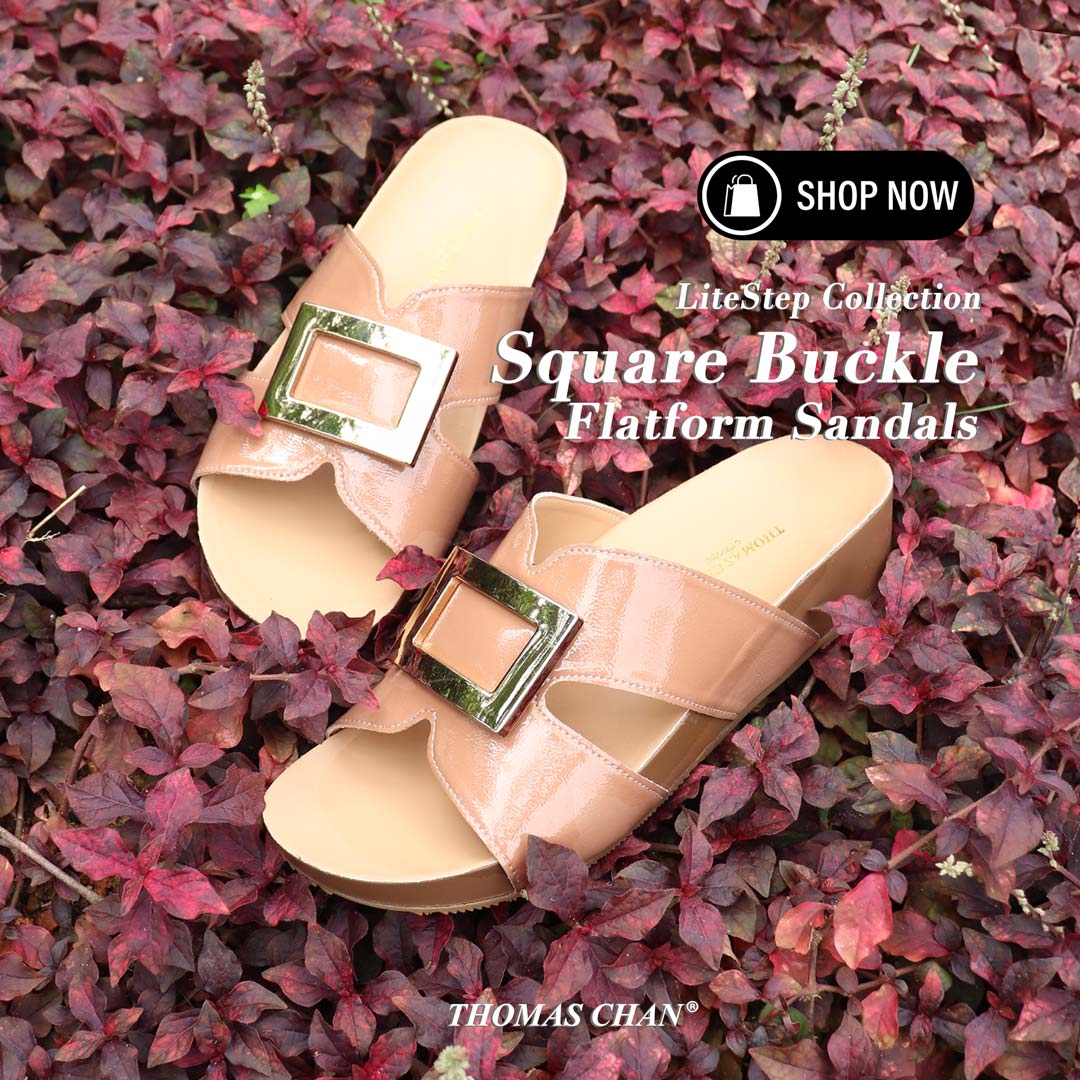Square Buckle Flatform Sandals [LiteStep Collection]