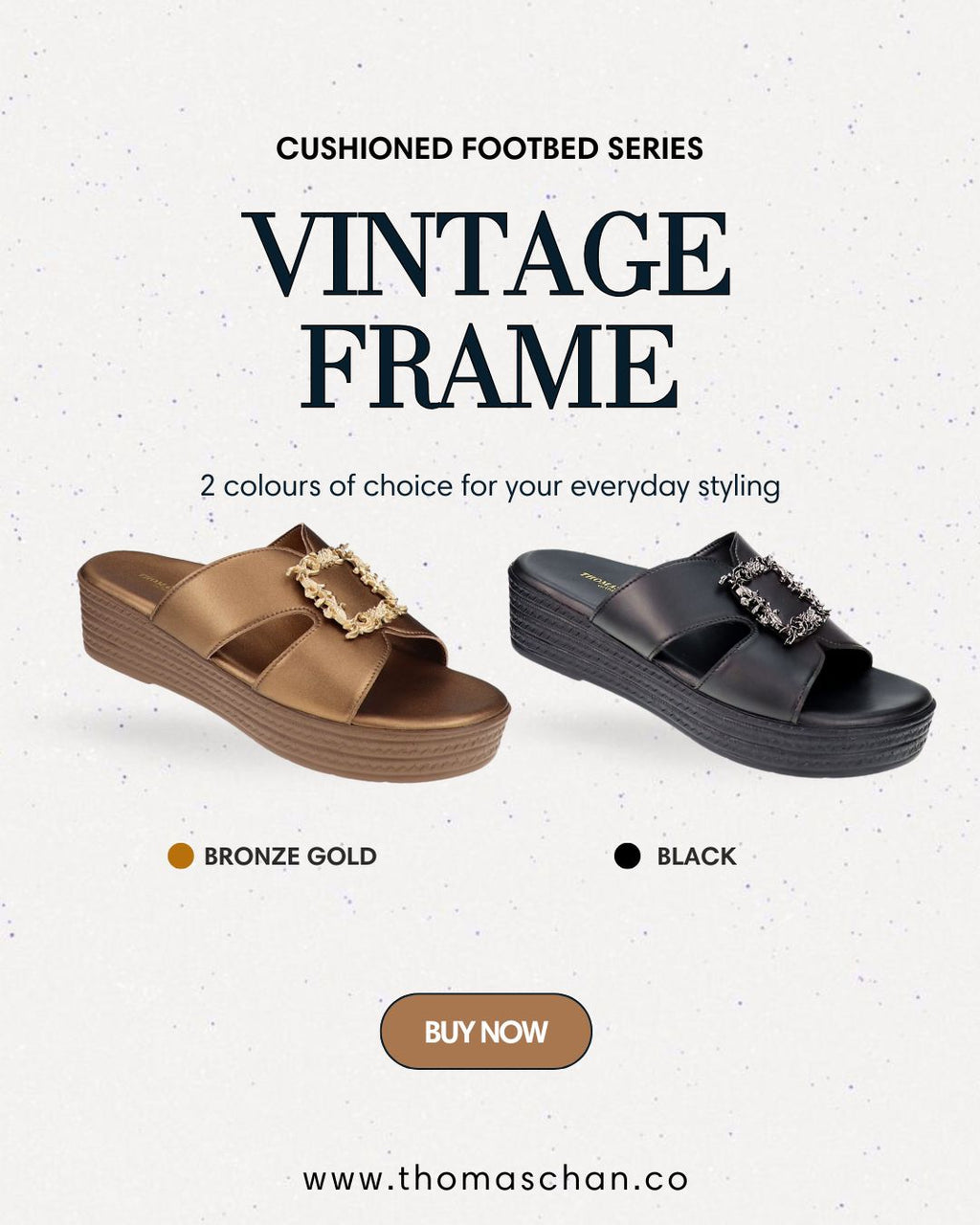Vintage Frame Flatform Sandals 2"inch [Cushioned Footbed Series]