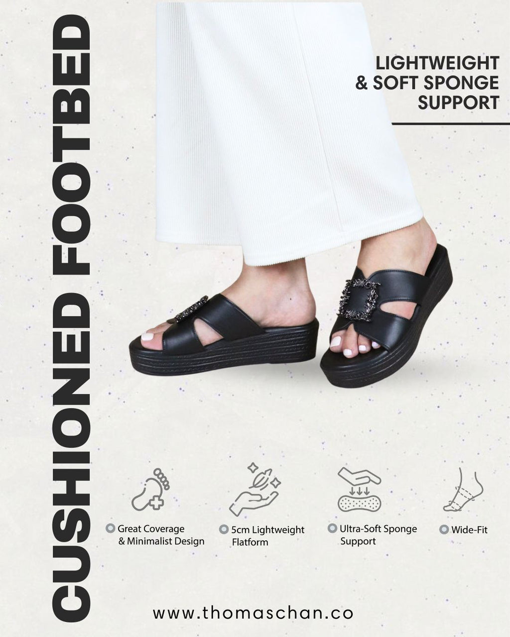 Vintage Frame Flatform Sandals 2"inch [Cushioned Footbed Series]