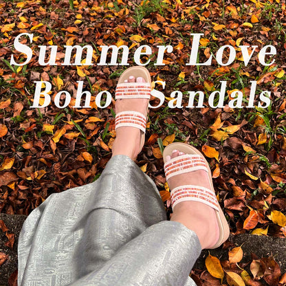 [Add to Cart RM129] Summer Love Boho Low Platform Sandals 2"inch [Cushioned Footbed Series]