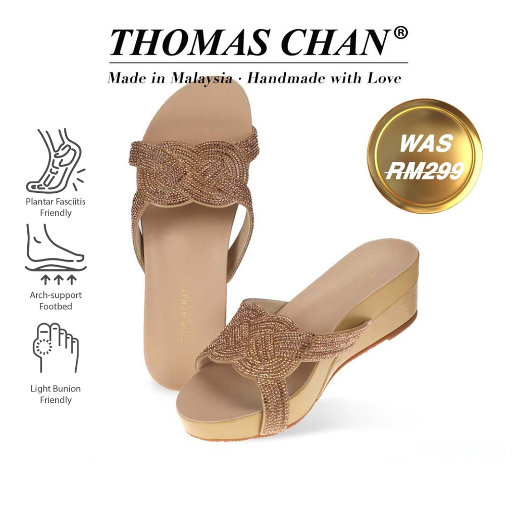 Diamond Knot-Decor Slide on Sandals 2" inch [Arch-legance Series]