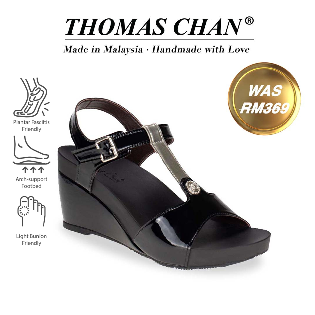 T-Strap Slingback Wedges 3" inch [Arch-legance Series]