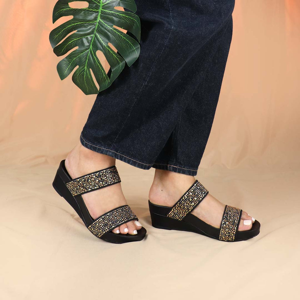 [Add to Cart RM169] Blinkies Twin Band Wedge Sandals 2" inch [Arch-legance Series]