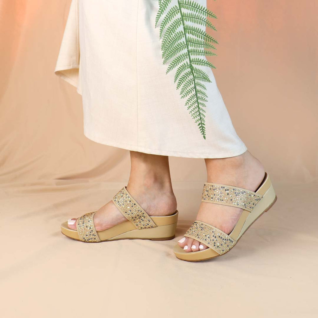 [Add to Cart RM169] Blinkies Twin Band Wedge Sandals 2" inch [Arch-legance Series]