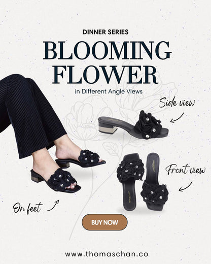 Blooming Flower Evening Heels 1.25" inch [Dinner Series]