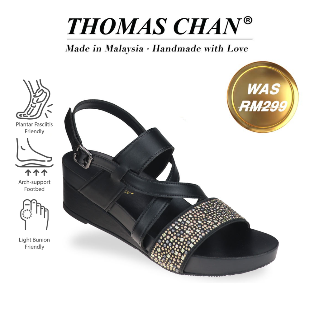 Starry Night Strappy Low Wedges 2" inch [Arch-legance Series]